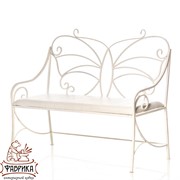 Диван кованый белый с мягким сиденьем 941-11 - фото 7203