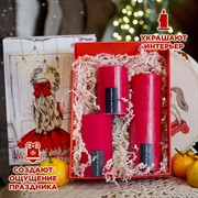 Новогодний подарочный набор из 3-х декоративных свечей - фото 72042