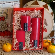 Новогодний подарочный набор из 3-х декоративных свечей - фото 72044