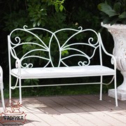 Диван кованый белый с мягким сиденьем 941-11 - фото 7204