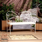 Диван кованый белый с мягким сиденьем 941-11 - фото 7205