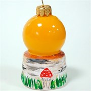 Игрушка ёлочная Колобок 8,8см стекло с росписью - фото 72071