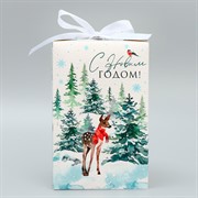 Коробка складная С Новым годом! лес 12х18х12см - фото 72089