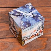 Коробка складная Зимний пейзаж подарочная 12х12х12см - фото 72091