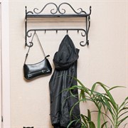 Вешалка для одежды настенная в прихожую с полкой 91-402 - фото 72104