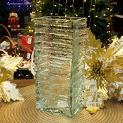 Ваза стеклянная Гафт-1 квадратная текстурная - фото 72114