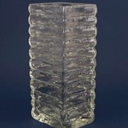 Ваза стеклянная Гафт-1 квадратная текстурная - фото 72116