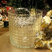 Ваза стеклянная Эмилия-3 цилиндр текстурная - фото 72128