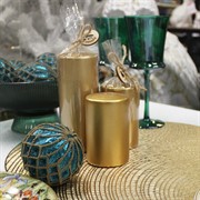 Свеча Цилиндр 6 15см золото - фото 72131