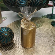 Свеча Цилиндр 6 10см золото - фото 72137