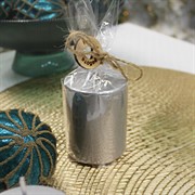 Свеча Цилиндр 6 8см серебро - фото 72140