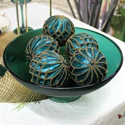 Фруктовница на ножке 26см REGENT голубое стекло - фото 72150