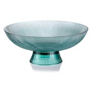 Фруктовница на ножке 26см REGENT голубое стекло - фото 72151