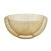 Корзина для фруктов круглая двойное плетение матовое золото LB-9 BSG - фото 72155