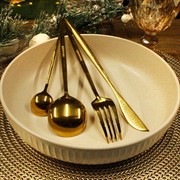 Столовый набор 4 прибора нержавеющая сталь золото МС-3102 - фото 72176