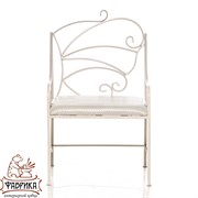 Кресло кованое белое с мягким сиденьем 303-27 - фото 7220