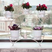 Подставка для цветов на подоконник на 5 цветов металл бело-золотая 14-915-WG - фото 72217