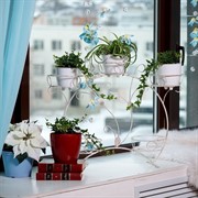 Подставка для цветов на подоконник на 5 цветов металл бело-золотая 14-915-WG - фото 72219