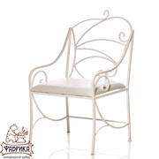 Кресло кованое белое с мягким сиденьем 303-27 - фото 7221