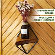 Подставка настенная Лофт 1 полка металл и дерево длина 35см 66-501-B - фото 72236