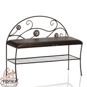 Банкетка кованая с полкой для обуви и мягким сиденьем 302-38 - фото 7223 Банкетка кованая с полкой для обуви и мягким сиденьем 302-38 - фото 7223