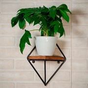 Подставка настенная Лофт 1 полка металл и дерево длина 35см 66-501-B - фото 72243