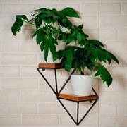 Подставка настенная Лофт 2 полки металл+дерево длина 37см 66-502-B - фото 72249
