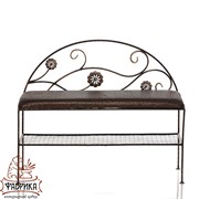 Банкетка кованая с полкой для обуви и мягким сиденьем 302-38 - фото 7224 Банкетка кованая с полкой для обуви и мягким сиденьем 302-38 - фото 7224