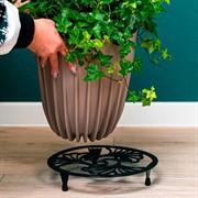 Подставка напольная для цветов чёрная металл диаметр 29см 402-003B - фото 72274