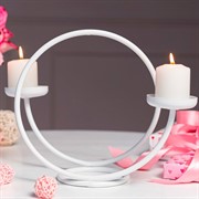 Подсвечник настольный на две свечи белый кованый 603-02W - фото 72281