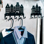 Ключница настенная в прихожую Город металл чёрный 701-030B - фото 72289