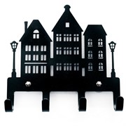 Ключница на стену в прихожую Дома металл чёрный 701-031B - фото 72294