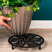 Подставка для цветов напольная на ножках металл диаметр 29см 402-009Br - фото 72308