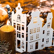 Ширма декоративная новогодняя белый металл длина 29см 200-055W - фото 72312