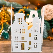 Ширма декоративная новогодняя белый металл длина 29см 200-055W - фото 72313