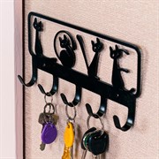 Крючок для одежды на стену Love металл чёрный 702-046B - фото 72323