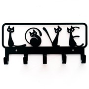 Крючок для одежды на стену Love металл чёрный 702-046B - фото 72325