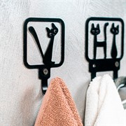 Крючок настенный Кошка металл чёрный 702-050B - фото 72339