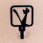 Крючок настенный Кошка металл чёрный 702-050B - фото 72340