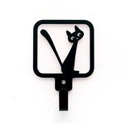 Крючок настенный Кошка металл чёрный 702-050B - фото 72341