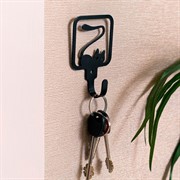 Крючок на стену для вещей Киса металл чёрный 702-051B - фото 72343