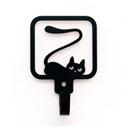 Крючок на стену для вещей Киса металл чёрный 702-051B - фото 72344