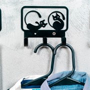 Крючок для одежды настенный Кисы металл чёрный 702-052B - фото 72347