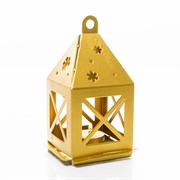 Подсвечник новогодний Фонарь золотой металл 730-086G - фото 72361