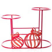 Подставка на подоконник на два кашпо красная металл 660-001R - фото 72414