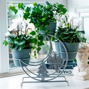 Подставка под цветы на подоконник Месяц серебро металл 660-024S - фото 72417