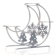 Подставка под цветы на подоконник Месяц серебро металл 660-024S - фото 72419