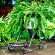 Цветочница напольная под 2 кашпо металл высота 28см 401-024Br - фото 72421