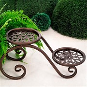 Цветочница напольная под 2 кашпо металл высота 28см 401-024Br - фото 72422