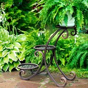 Подставка напольная на 3 цветка кованая высота 57см 401-021Br - фото 72424